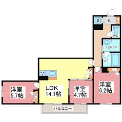 グランフェール結生の物件間取画像